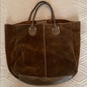 Valerie Stevens brown suede tote. Fab bag for fall/winter!